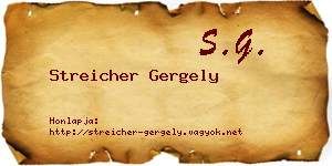 Streicher Gergely névjegykártya
